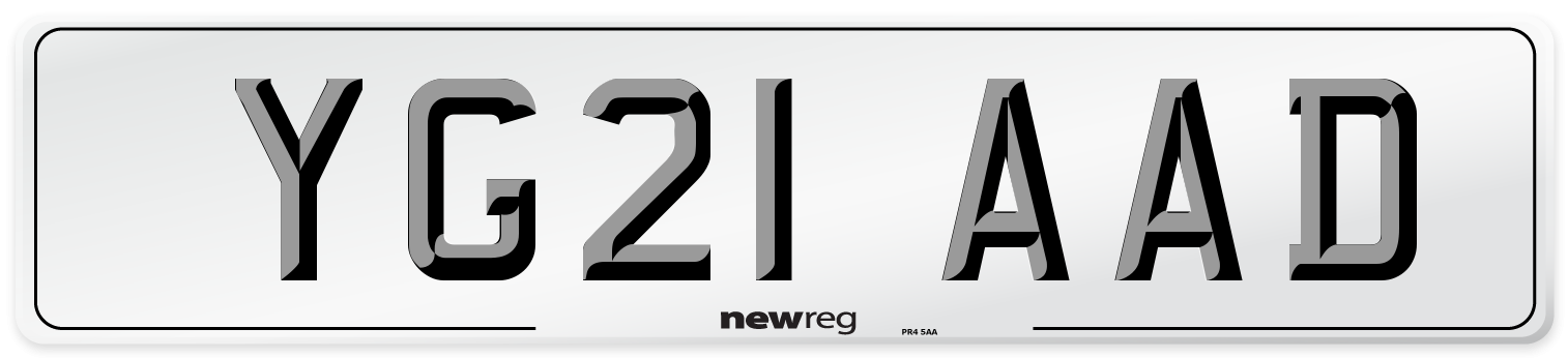 YG21 AAD Number Plate from New Reg
